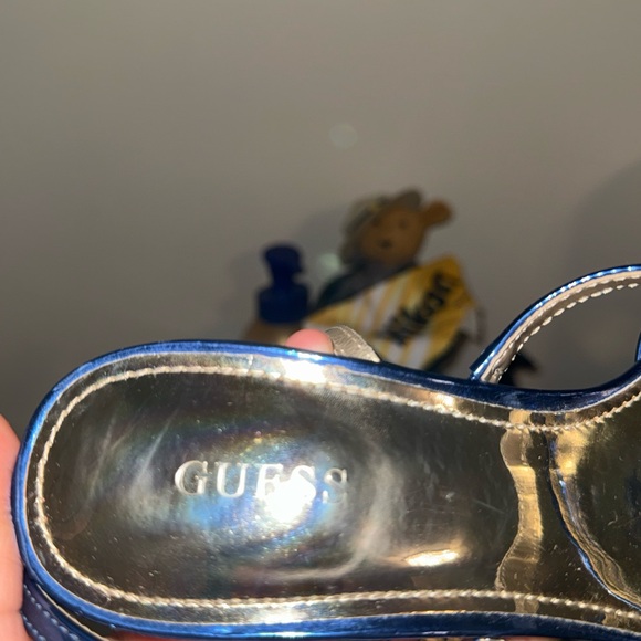G by Guess Metallic Blue Strappy Heels - Picture 2 of 4